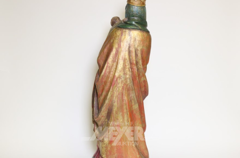 Skulptur ''Madonna mit Kind'', Holz,