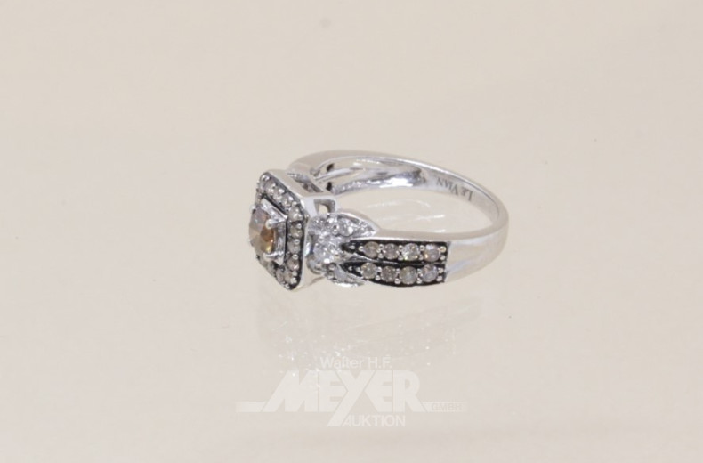 Damenring, 585er WG, besetzt mit