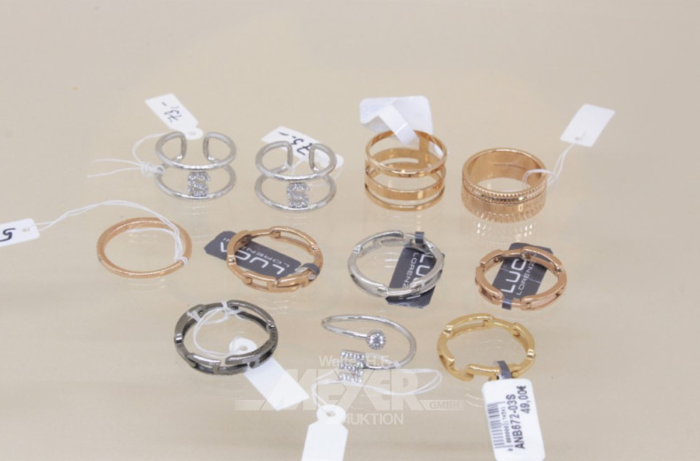 11 versch. Damenringe