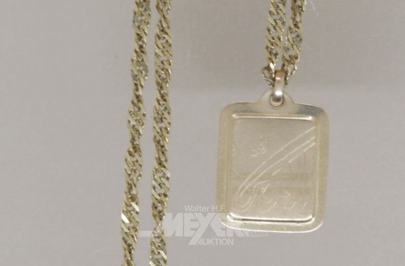 Kette, 750er GG, mit Anhänger, 750er GG,