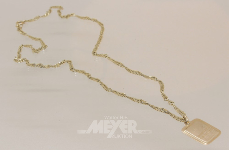 Kette, 750er GG, mit Anhänger, 750er GG,