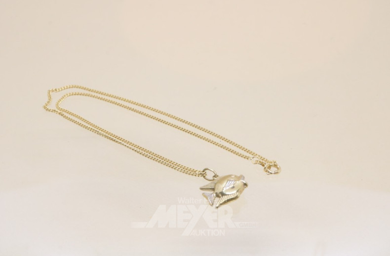 dünne Halskette, 585er GG, besetzt mit