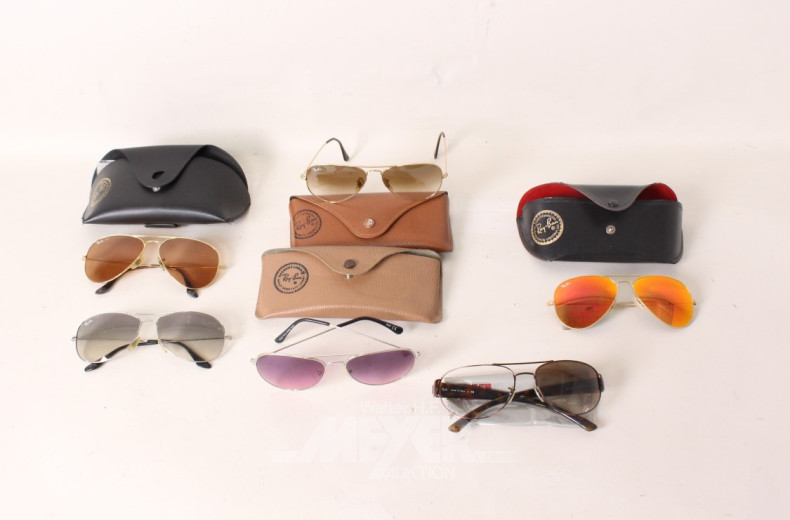 6 Sonnenbrillen, u.a. bez. RAY BAN