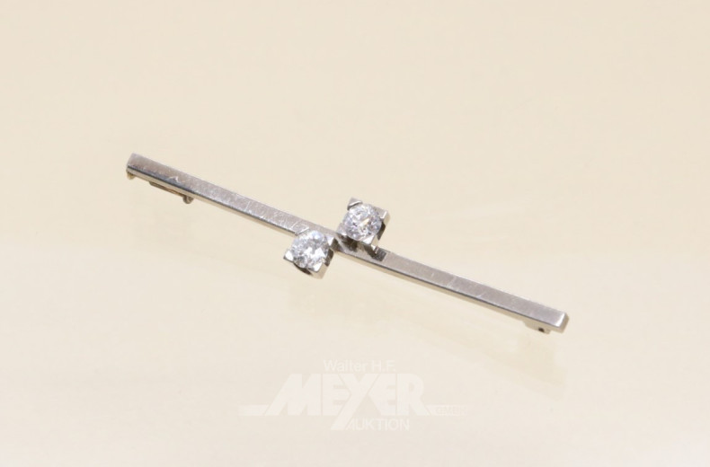 Stabnadel, 585er WG, mit 2 Brillanten,