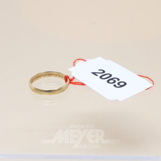 Trauring, 585er GG, ca. 2 g