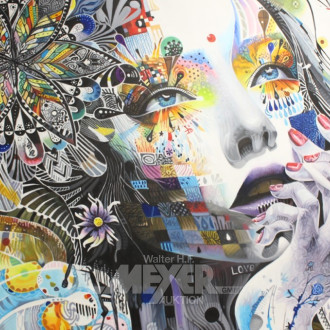 moderne Damen-Portrait im Pop-Art-Stil,