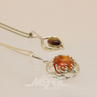 2 Kettchen, 585er GG, mit je