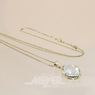 Kette, 585er GG, mit Anhänger, ca. 5 g