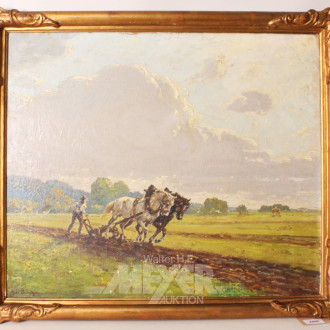 Gemälde ''Pflügender Bauer ''