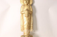 gr. Holzschnitzfigur, stehender Buddha,