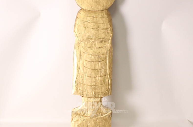 gr. Holzschnitzfigur, stehender Buddha,