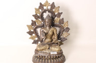 Bronze-Skulptur, ''sitzender Buddha''