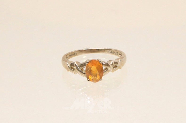 Damenring, 375er GG, besetzt mit