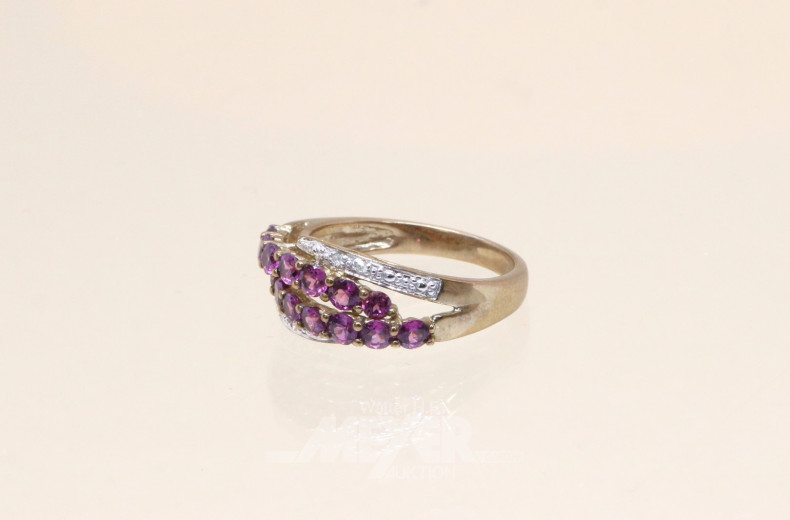 Damenring, 333er GG, besetzt mit