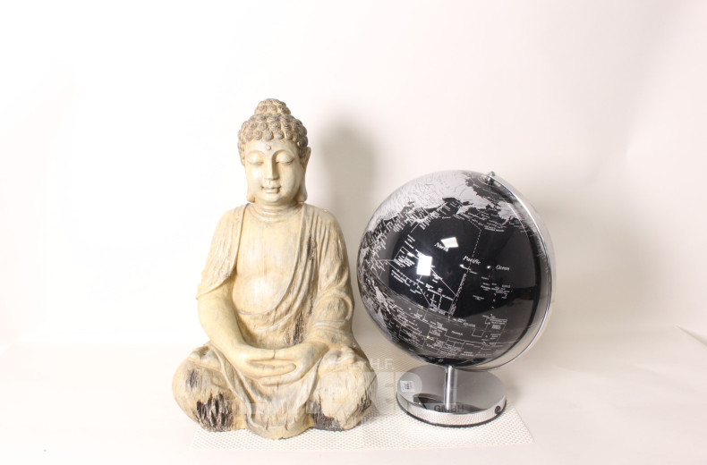 Dekofigur, Buddha, 1 Globus,