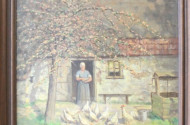Gemälde ''Hühnerhof'', 20. Jh.