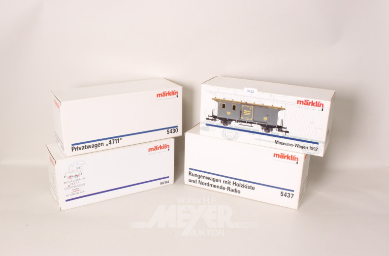 4 Museums- und Privatwagen, MÄRKLIN, OVP
