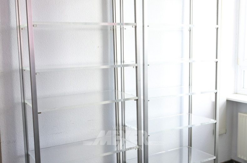 2 hohe Bücherregale, Aluminiumgestell