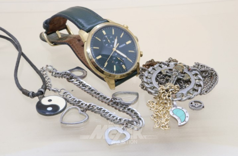 Konvolut, best. aus: 1 Armbanduhr