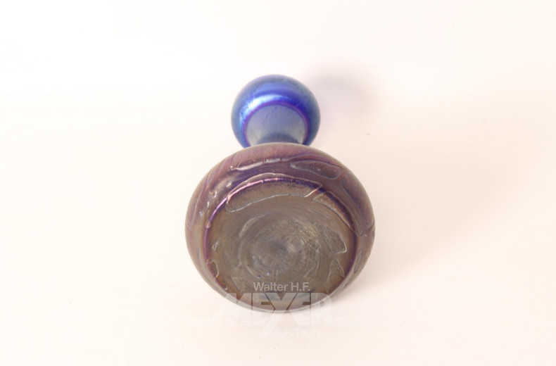 Glasvase, Überfangtechnik blau/grün