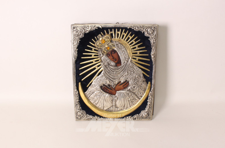 3 versch. Ikonen, tlw. mit Oklat