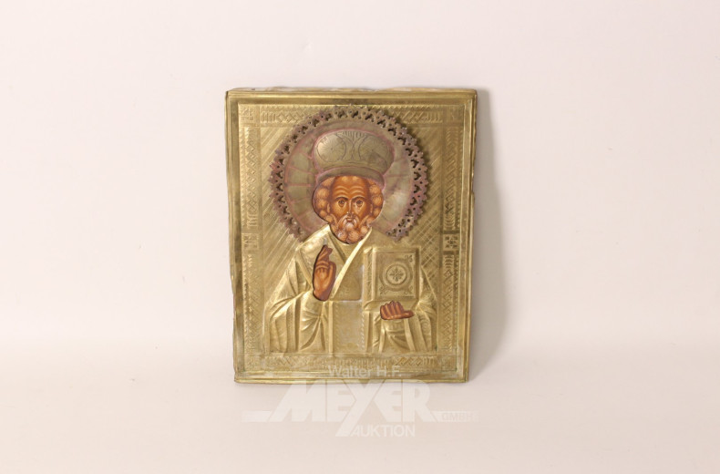 3 versch. Ikonen, tlw. mit Oklat