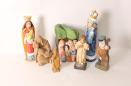 15 versch. Holzschnitz-Figuren,