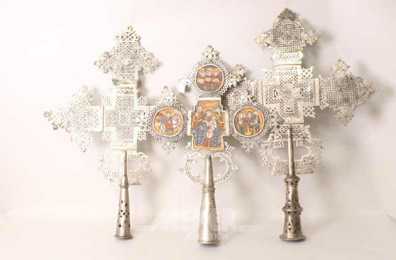 5 versch. gr. Prozzesionskreuze