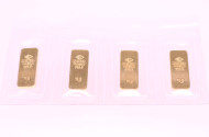 4 kl. Goldbarren DEGUSSA, je 10 g