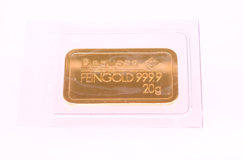 flacher Goldbarren DEGUSSA, 20g