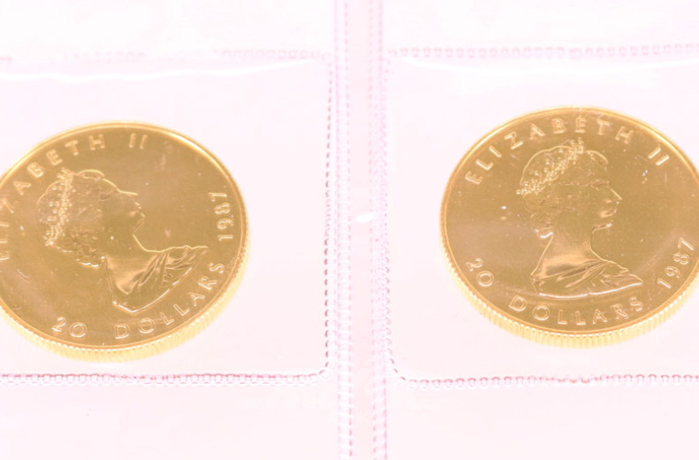 2 kl. Goldmünzen, 20 Dollar, Kanada 1987