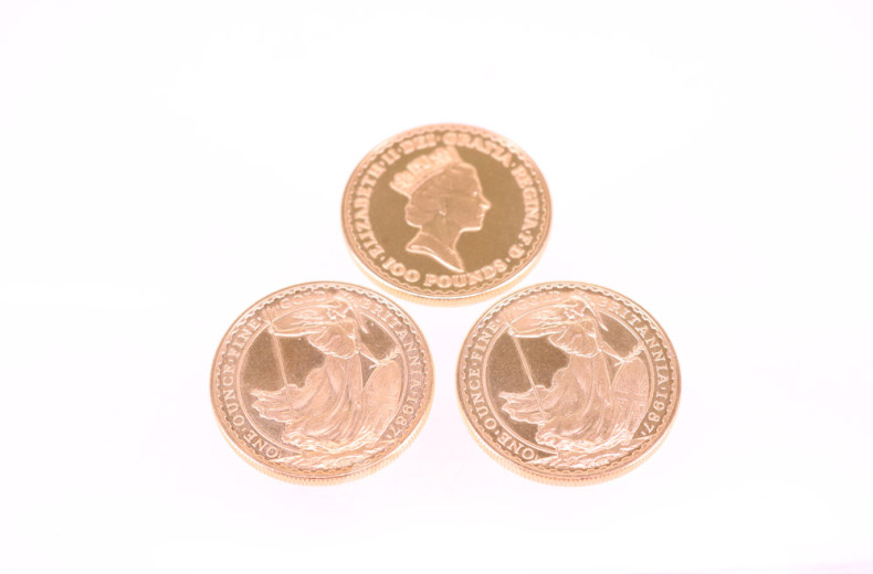 3 Goldmünzen, 100 Pfund,