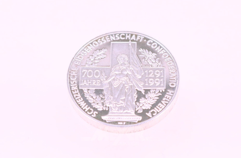 Gedenkmedaille, Feinsilber, 1991,