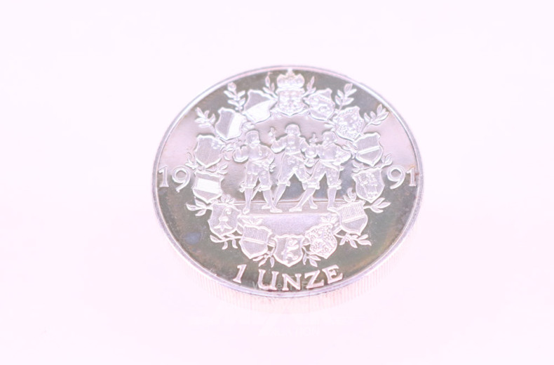 Gedenkmedaille, Feinsilber, 1991,