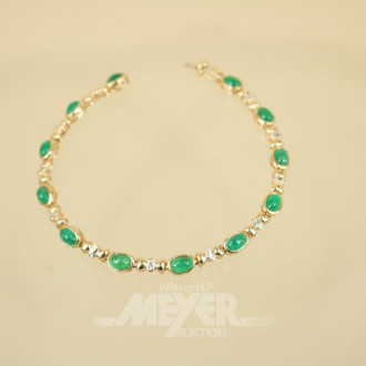 Armband, 585er GG, besetzt mit