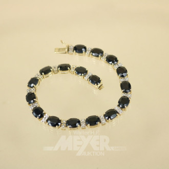 Armband, 585er GG, besetzt mit