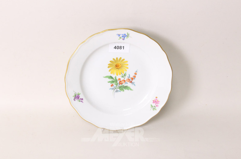 Frühstücksteller, Meissen, Blumendekor