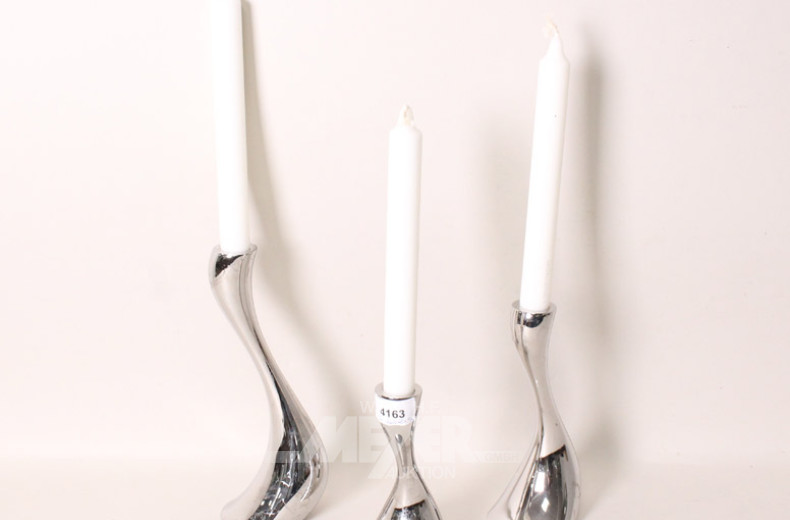 Kerzenleuchter-Set, 3-tlg., Chrom,