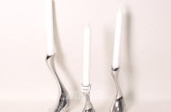 Kerzenleuchter-Set, 3-tlg., Chrom,