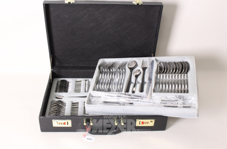 Besteck, Edelstahl, 68-tlg. im Koffer