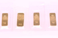 4 kl. Goldbarren DEGUSSA, je 10 g