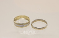 2 Damenringe, 585er GG, Ringgröße: 65/67,