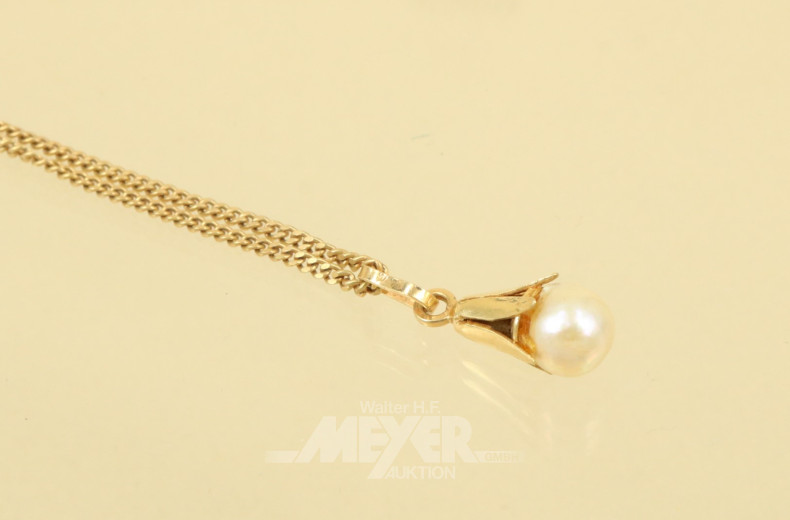 Kette, 585er GG, mit Anhänger,