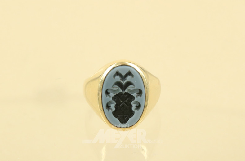 Siegelring, 585er GG, besetzt